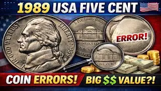 Is 1989 Five Cent Rare? 🇺🇸 | USA Jefferson Nickel Coin Full Details