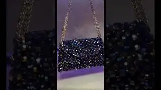 Elegant Black diamond Beaded Bag DIY | Handmade Bead bag Tutorial 💼
