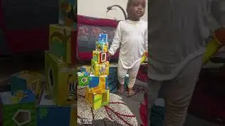 Building her birthday cake