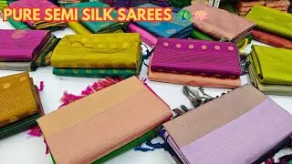 Pure Wedding Semi Silk Sarees with Unique Designs 🤩 | Sri Deiva Mahal Tex #elampillai #sareelive