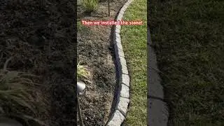 Check out this mulch bed border using retaining wall stone. Keep that mulch in place!💪🏽🤜🏽