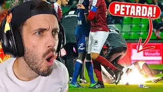 BACILI PETARDU GOLMANU POD NOGE!! *užas, gađali igrače petardama *