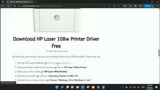 HP Laser 108w Printer Driver Download for Windows and MAC OS