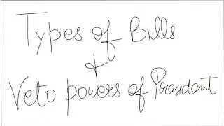 Types of Bills and Veto power of President #jkpsc #ias