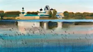 Artist Yuri Lomkov.  Watercolor landscapes of the North, part 2