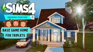 The Sims 4 || GROWING TOGETHER - Base Game Home For Triplets - Speed Build (No CC)