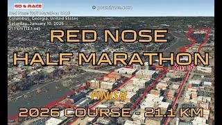 Red Nose Half Marathon 2026: 3D Video Course Map | 21.1 km - Columbus