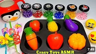 Satisfying Video I How to make Rainbow Noddles with Fruits Toys Cutting ASMR