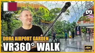 VR360° WALK | Spacer po tropikalnym ogrodzie na lotnisku Hamad Airport w Doha! | Katar 🇶🇦