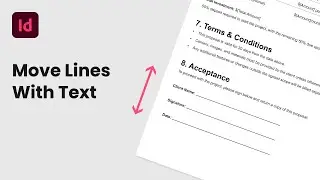 Move Signature Lines With Text in InDesign