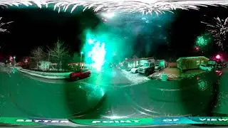 New Year's Eve 2021 / 2022 midnight drive through Keflavik  Iceland, Fireworks on 360&deg; 8K video 2of2