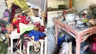 O velho traz lixo para casa todos os dias e vira um depósito de lixo