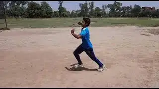 Bowling action of a young bowler. Cricket passion Suffi Sajeel