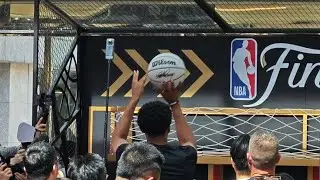 NBA Oso Ighodaro and Ryan Dunn demonstration to kids