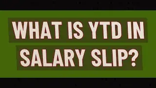 What is YTD in salary slip?