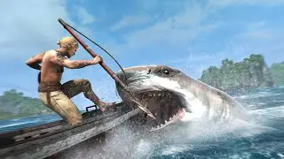 Assassin's Creed Black Flag All Harpoon activities | All whales,Shark killed | 4k UHD