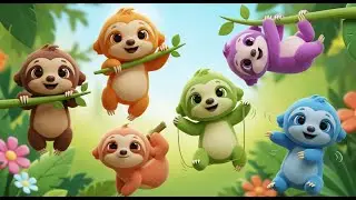 Five Little Sloths Hang Hang Hang 🦥 | Nursery Rhymes for Kids & Baby Songs