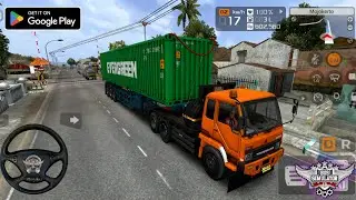 Truk Trailer Evergreen Oleng Ngebut! Rute Surabaya &ndash; Munung | Bus Simulator Indonesia