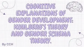AQA ALEVEL PSYCHOLOGY - Gender: Cognitive Explanations of Gender Development