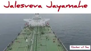 Aframax crude oil tanker of DWT 98880 tons... Drone view