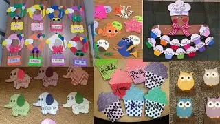 Preschool Copy name tags decoration/Notebook name tags idea/Handmade name slips/handmade book labels