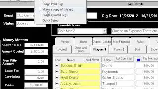 Band Leader software: Gig Manager and Recurring Gigs