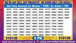 [LIVE] Lottery 6:00 PM Dear Sikkim state lottery live draw result 31.01.2026 | Lottery live