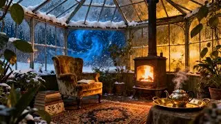 Метель на Стеклянной Крыше ❄️ Зимний Сад и Медленный Джаз [Глубокий Сон]