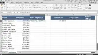 Excel 2013: The Today Function