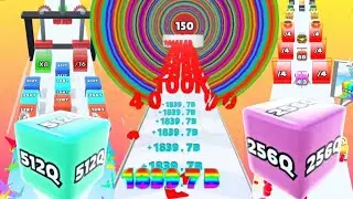 Jelly Run 2048 512Q & 256Q vs Level Up Circles vs Number Run Shooting Satisfying Gameplay #28