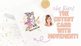 She Flies!  Creating A Clean & Simple Halloween Card with Movement and Simple Copic Coloring