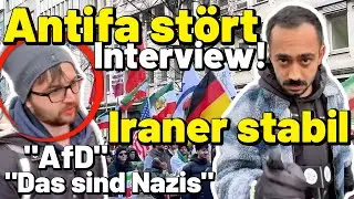 Antifa ST&Ouml;RT Interview 😳 Iraner reagiert STARK 💪 Free Iran Demo in D&uuml;sseldorf gegen Mullah Regime
