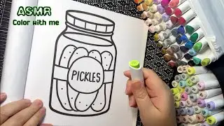 ASMR | Color with me: Coco Wyo Food & Drink SWEETS #coloring #ohuhumarkers 