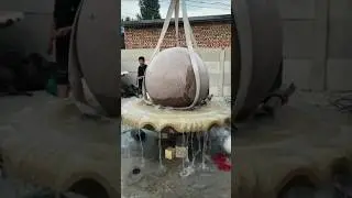 Behind the Stone Ball Spinning in the Fountain #shorts