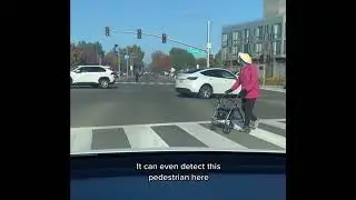 Lady got hit by a car on Tesla map (heart stopping footage)