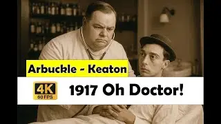 1917 Oh Doctor | Restored 4K Silent Film BW | Fatty Arbuckle  - Buster Keaton | DV AI SuperScale