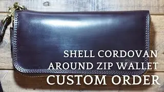 Custom order of shell cordovan round zipper wallet
