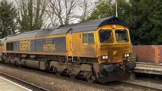 &ldquo;Keighley & worth valley railway&rdquo; 66784 GBRf 4L08 with 10 containers 14:43 2E 14/3/2025