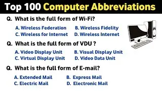Top 100 Computer Mcqs | Computer Abbreviations For Competitive Exams | Computer Full Form | 