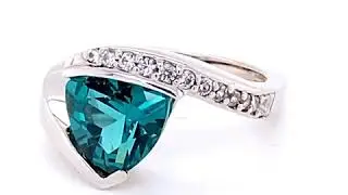 Trillion Cut Caribbean Blue Topaz Ring - BlueHibiscusKW