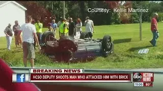 Witness: Deputy had to kill man attacking officer with a brick