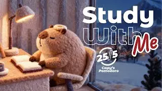 📚 6-Hour Study With Capybara / Quiet Study / Winter Hokkaido ❄️ / Pomodoro (25+5) / STUDY WITH ME