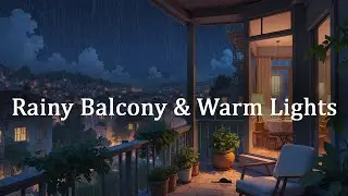 Rainy Balcony & Warm Lights 🌧️ | Lofi Jazz to Reflect, Study & Feel at Peace