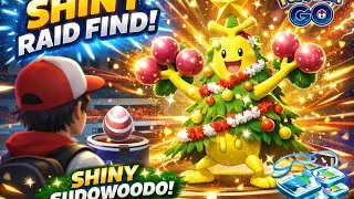 Shiny Holiday Costume Sudowoodo! #mystic7 #pokemongo #shinypokemon #costume #rare #shiny #tree #wow 