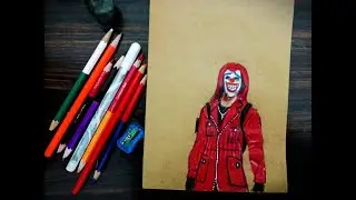 step by step red criminal drawing. #badge99 #freefire . easy drawing step by step for beginners