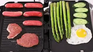 BioloMix 2000W Electric Contact Grill Digital Griddle and Panini Press,