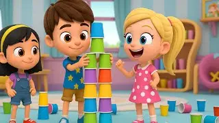 Biggest Tower, Biggest Laughs! Cup Stacking Challenge .Funny Video For Kids 2025. Zezo Toons