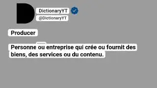 Producer Meaning In French