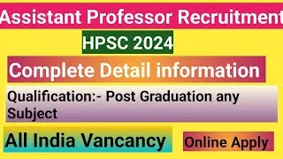 assistant Professor ki post par aayi vacancy #hpscjobs
