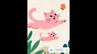 Two Pink Cats & One Black Cat | A Magical Cartoon Story with Butterfly & Birds